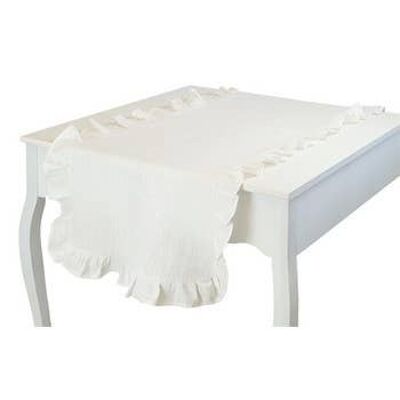 TABLE RUNNER BIANCO VOLANT coll. ROMANTIC LINEN