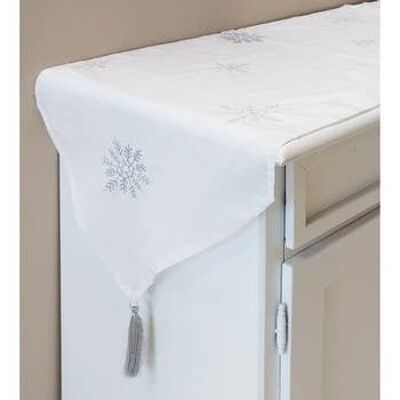 TABLE RUNNER TESS TRASP. BIANCO FIOC AR