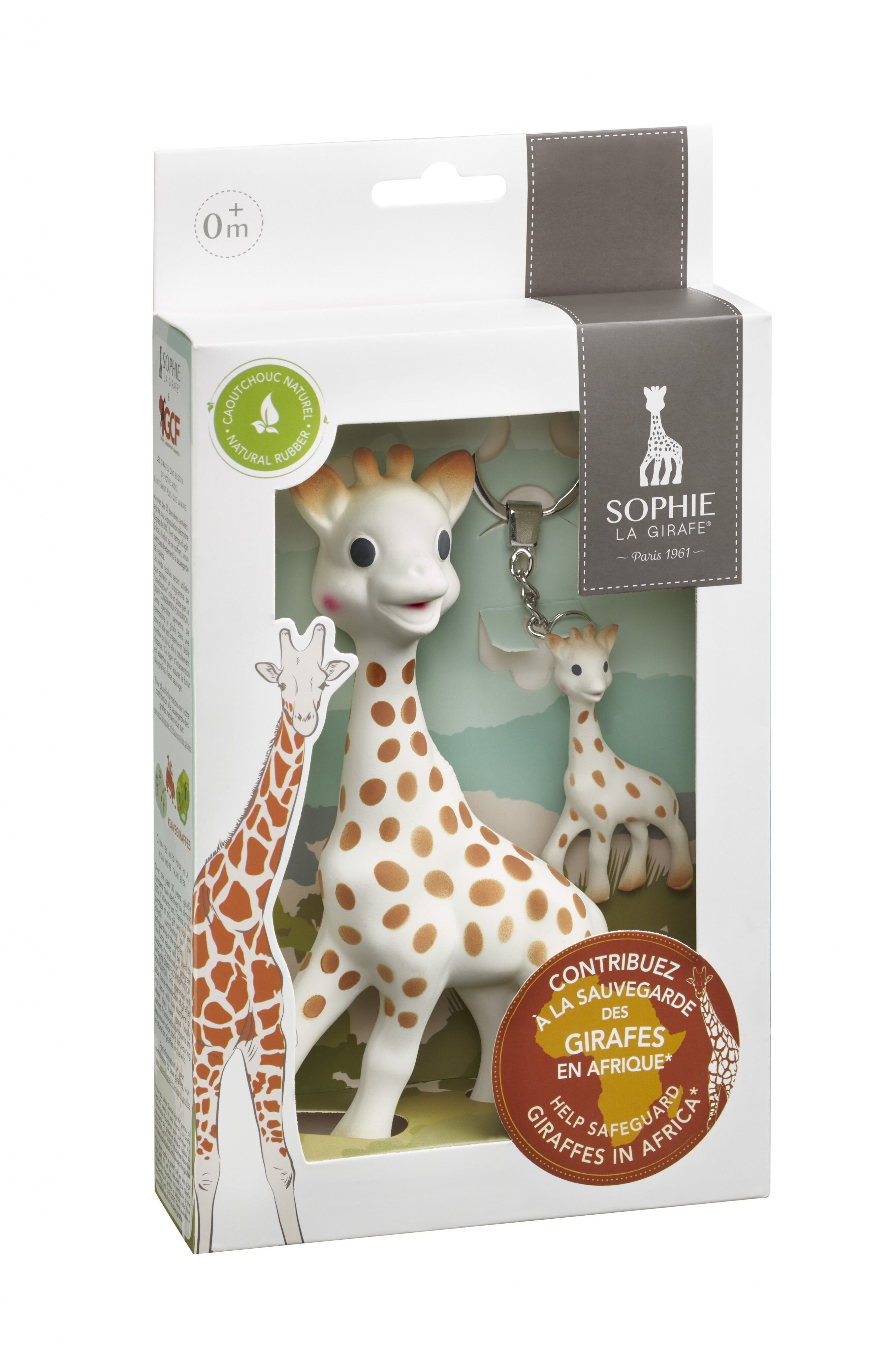 Feld "Rette die Giraffen" (Sophie la girafe + Sophie la girafe Schlüsselbund)