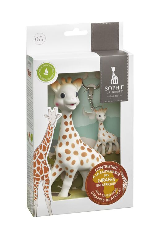 Coffret "Sauvegardons les girafes" (Sophie la girafe + porte-clé Sophie la girafe)
