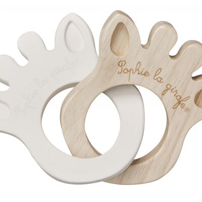 Sophie la girafe Anello So'pure silhouette
 (realizzato al 100% in gomma naturale + legno di Hevea)