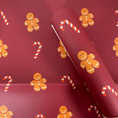 Red Gingerbread Christmas Wrap
