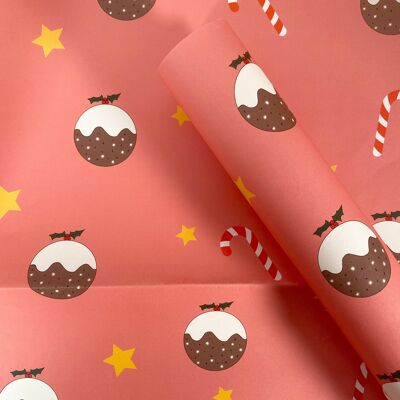 Pudding & Candy Cane Christmas Wrap