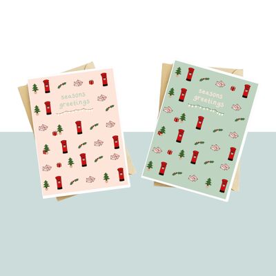 Season Greetings Card - 5 x 7 in Single Card - Green