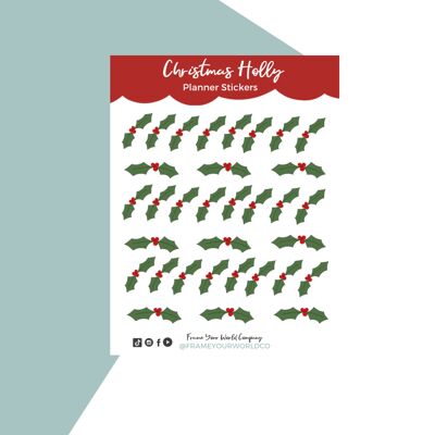 Christmas Holly Sticker Sheet