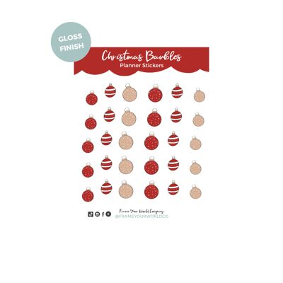 Christmas Bauble Sticker Sheet