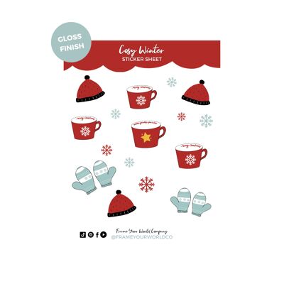 Cosy Winter Christmas Sticker Sheet