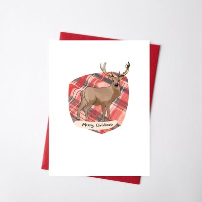 Oh Deer Christmas Illustration Card - Single