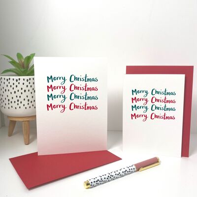 Merry Christmas Greeting Card - 5 x 7 in Single Card