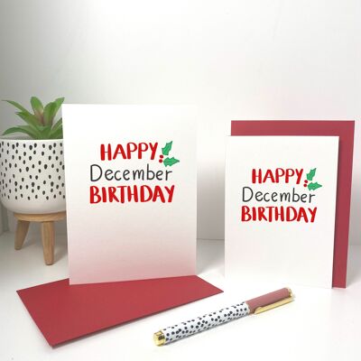 Happy December Birthday Greeting Card - 5 x 7 in Single Card