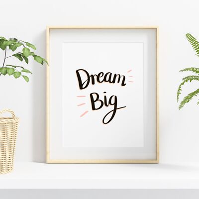 Dream Again Hand Lettered Print - A4