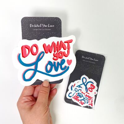 Do What You Love Die Cut Positive Stickers | Hand Lettered | Decal | Waterproof | Die Cut | Laptop Sticker | Sticker Pack - Sticker Pack of 6 (Â£4.50)