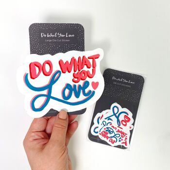 Buy wholesale Do What You Love Die Cut Positive Stickers, Hand Lettered, Decal, Waterproof, Die Cut, Laptop Sticker