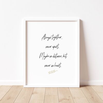 Always Together Friendship Quote Print - 5 X 7in