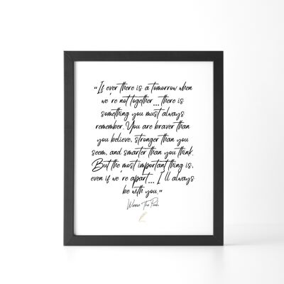 Winnie The Pooh Inspired Friendship Quote Print - 5 X 7in
