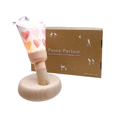 Coffret Lampe Nomade « Passe-Partout » Joli Coeur-Rose Poudré