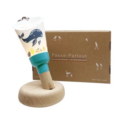 Coffret Lampe Nomade « Passe-Partout » Baleine rêveuse-Bleu