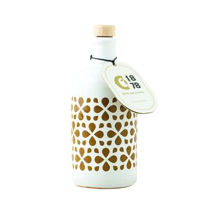 BOTTIGLIA IN CERAMICA ARTIGIANALE PUGLIA „INTENSITÀ“ RIPIENA EVOO DI CICCOLELLA – 250 ml