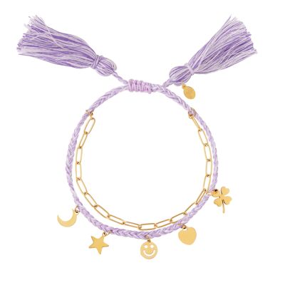 Bracciale portafortuna - viola