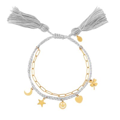 Pulsera Lucky Charms - Gris