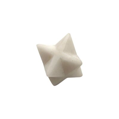 Kleiner Merkaba-Stern, 2 cm, weißer Achat