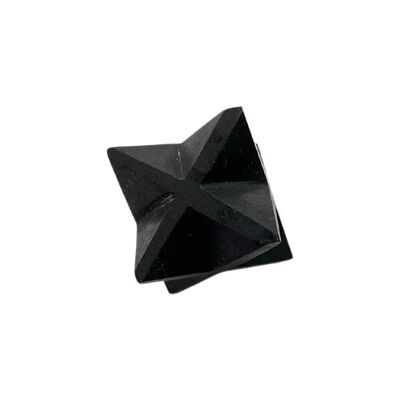 Petite étoile Merkaba, 2 cm, agate noire