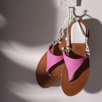 POSITANO, flip-flop sandals with adjustable strap, in real leather and patented comfort sole, made and sewn by hand in Italy
