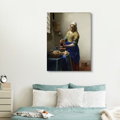Canvas Schilderij - 120x160 cm - Het melkmeisje - Johannes Vermeer