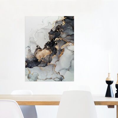 Glasschilderij - 60x80 cm - Marmer - Abstract - Luxe