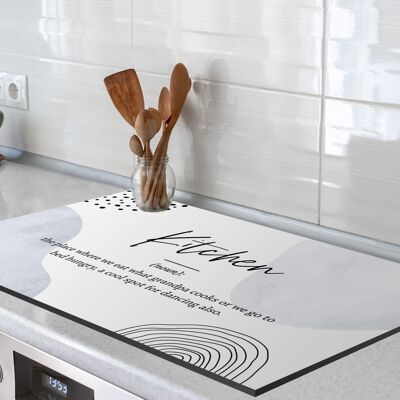 Inductiebeschermer - 90x52 cm - Spreuken - Quotes - Kitchen - Keuken definitie - Woordenboek