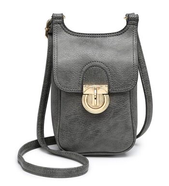 Sac à bandoulière de qualité, sac à main pour téléphone portable, petit sac à bandoulière, portefeuille pour téléphone, sac à bandoulière, sac à bandoulière longue pour I Phone, Galaxy Smartphones -A36751m gris 1