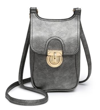 Sac à bandoulière de qualité, sac à main pour téléphone portable, petit sac à bandoulière, portefeuille pour téléphone, sac à bandoulière, sac à bandoulière longue pour I Phone, Galaxy Smartphones -A36751m gris 10