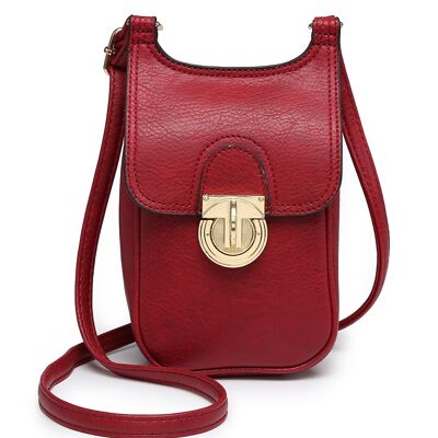 Sac à bandoulière de qualité, sac à main pour téléphone portable, petit sac à bandoulière, portefeuille pour téléphone, sac à bandoulière, sac à bandoulière longue pour I Phone, Galaxy Smartphones -A36751m rouge