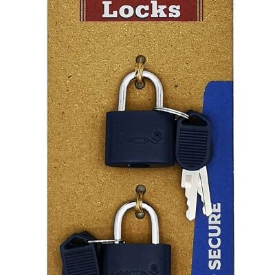 Two Travel Case Locks, Luggage Locks with Keys, Suitcase Padlock, Lightweight Locks for Bags, Mini Padlock for small case, Locks for Office/Home/School, Ideal for Home & Garden, Locks for Lockers