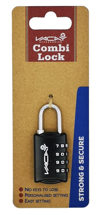 Combi Lock à quatre cadrans, cadenas à combinaison pour bagages, cadenas à 4 chiffres, cadenas de voyage, cadenas à combinaison portable, cadenas à combinaison pour valise 1