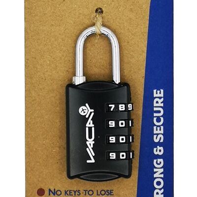Combi Lock Four Dial, Luggage Combination Lock, 4 Digit Padlock, Travel Lock, Portable Combination Lock, Combination Padlock for Suitcase