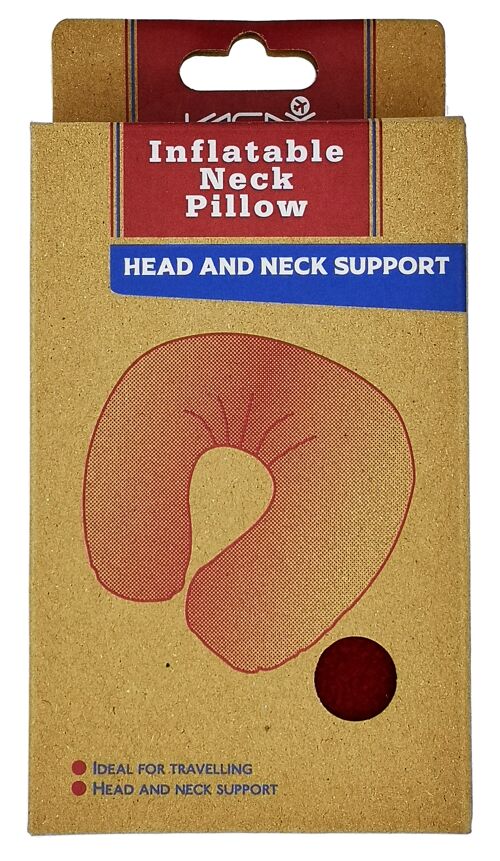 Inflatable Travel Pillow, Removable Soft Fleece cover, Portable Head Support, Lightweight Neck Pillow, Inflatable Headrest
