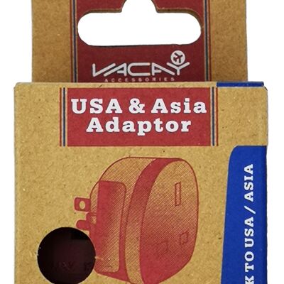 UK to USA & Asia Travel Adaptor Plug 13amp rated, UK to USA Travel Adaptor, UK to Asia Travel Adaptior