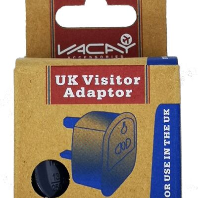 UK Visitor Travel Adaptor Plug 13amp rated, Travel Adaptor for Travelling to UK