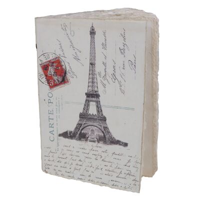 Vintage Eiffel Tower A5 Pergamentnotizbuch, coll. Paris