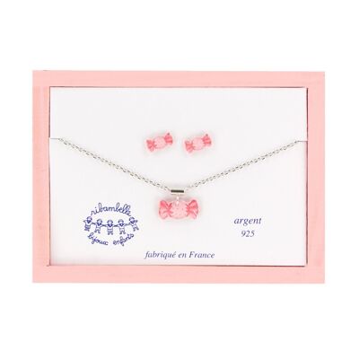 Children's Girls Jewelry - 925 silver candy earrings and necklace box