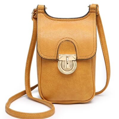 Sac à bandoulière de qualité, sac à main pour téléphone portable, petit sac à bandoulière, portefeuille pour téléphone, sac à bandoulière, sac à bandoulière longue pour I Phone, Galaxy Smartphones -A36751m jaune