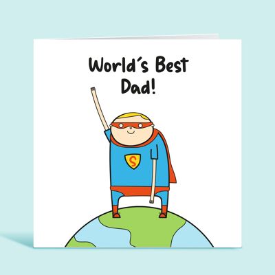 Carte de fête des pères, meilleur papa du monde, fête des pères, carte papa, de la fille, du fils, pour lui, TH32
