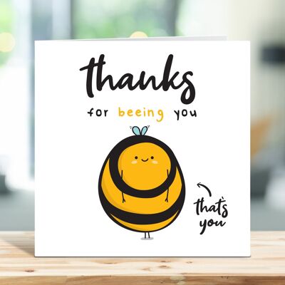 Merci d'être vous, carte de remerciement, carte d'appréciation, carte d'abeille, pour un ami, une infirmière, un enseignant, un partenaire, un mari, une femme, un petit ami, une petite amie, TH51