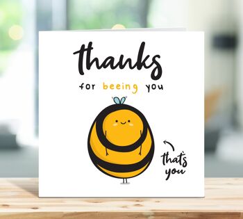 Merci d'être vous, carte de remerciement, carte d'appréciation, carte d'abeille, pour un ami, une infirmière, un enseignant, un partenaire, un mari, une femme, un petit ami, une petite amie, TH51 1