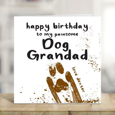 Joyeux anniversaire à mon grand-père de chien Pawsome, carte d'anniversaire personnalisée du chien, carte d'anniversaire drôle de chien, carte de plaisanterie, grand-père, papa, TH64