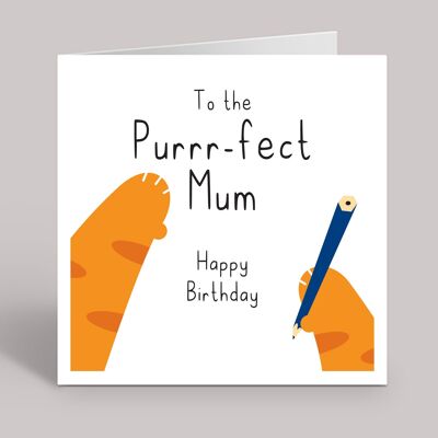 Cat Mum, Happy Birthday Card, Cat Mum Greeting Card, Birthday Card from Cats, Ginger Cat, Tabby Cat, Black Cat, Cute Cat Card , TH84