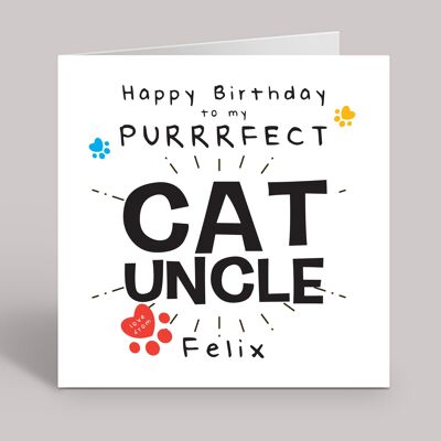 Cat Uncle Birthday Card, Happy Birthday To My Purrfect Cat Uncle, Funny Birthday Card from the Cat, Joke Card From The Cats, Fur Babies , TH89