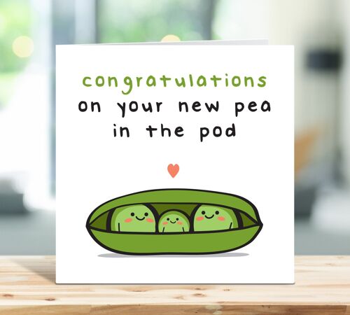 Pregnancy Congratulations Card, Congratulations On Your New Pea In The Pod, New Baby Card, Cute Baby News Card, Mum To Be, New Parents , TH111