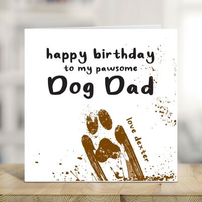 Joyeux anniversaire à mon papa chien Pawsome, carte d'anniversaire drôle de chien, carte d'anniversaire personnalisée du chien, carte de plaisanterie, fourrure bébé, carte de chien, TH130